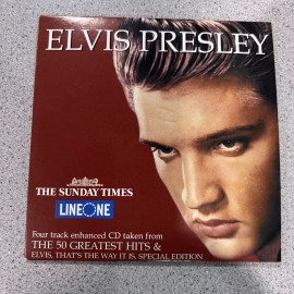 Elvis Presley, The 50 Greatest Hits, 2001 Promo UK CD Room EP + Video, Cardboard