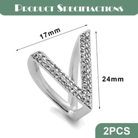 Women's Jewellery Scarf Ring Rhinestone 2 Pieces V-shaped Rhinestone Scarf Ring High Quality Alloy Scarf Rings, Fashionable Scarf Rings for Neckerchiefs, Practical and Elegant Scarf Clip Women