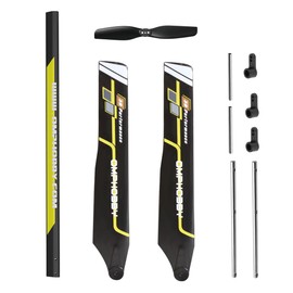 OMPHOBBY M2 EVO Helicopter Parts Main Blades & Tail Boom & Main Shaft & Feathering Shaft and Servo Swing Arm Accessory Sets-Yellow