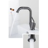 NDZZQBPGO Basin Faucet Bathroom Hot Cold White and Gray Mixer