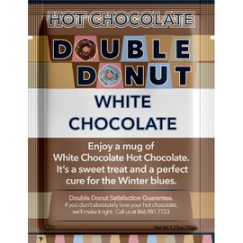 Double Donut White Hot Chocolate Mix Packets, Flavored White Hot Cocoa Mix Packets, 18 Count