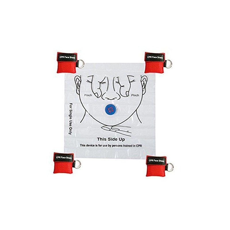 LSIKA-Z 100pcs CPR Face Shield Mask Keyring Emergency Kit Rescue