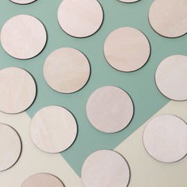 50Pcs Round Wood Discs for Crafts, 2 Inch Plain Natural Blank Wood Discs Slices Cutouts for Crafts, Coasters, Home Decorations or Ornaments