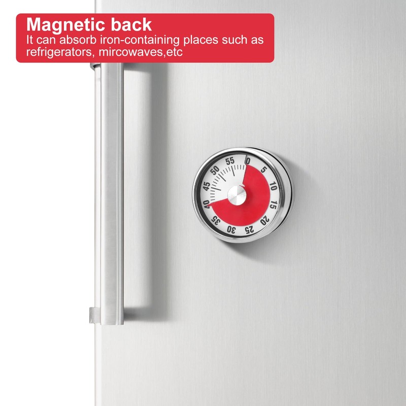 Magnetic Mechanical Kitchen Timer, 60-Minute Countdown Timer Visual Timer for