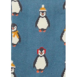 LilyRosa Womens Penguin Socks Ladies Girls 3-7 Pink Green Red Blue Penguins Bird (Blue)