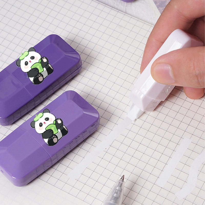 GFTCGK Pack of 6 correction rollers, 1 panda sticker, mini