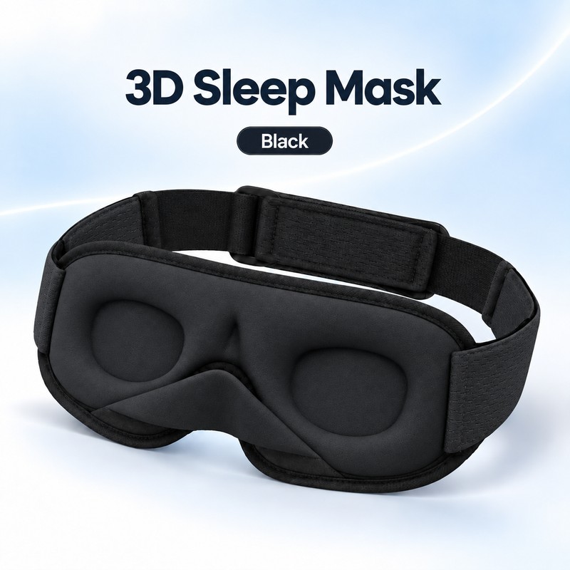 3D Eye Mask for Sleep – Padded Light-Blocking Design with