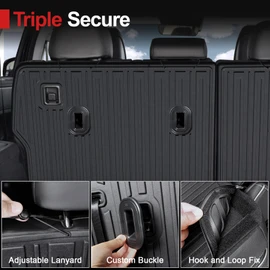 HOUCLEMIC 2nd Row Backrest Mat for 2024-2026 Hyundai Santa FE, All Weather TPE Bench Seat Back Cover Durable Kick Mats for Hyundai Santa Fe Accessories (Fit Hybrid and Fuel) 2024 2025 2026