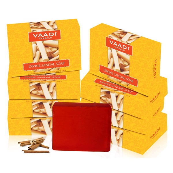 Vaadi Herbals Sandalwood Oil Bar Soap, 2.65 Ounce Each (Pack of 8)