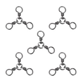 PATIKIL 3 Way Swivel Fishing Tackle #3 50LB, 50Pcs Stainless Steel Cross Line Swivels Triple Trolling Lure Connector Three Way Fishing Rigs for Saltwater Freshwater Catfish Tackle