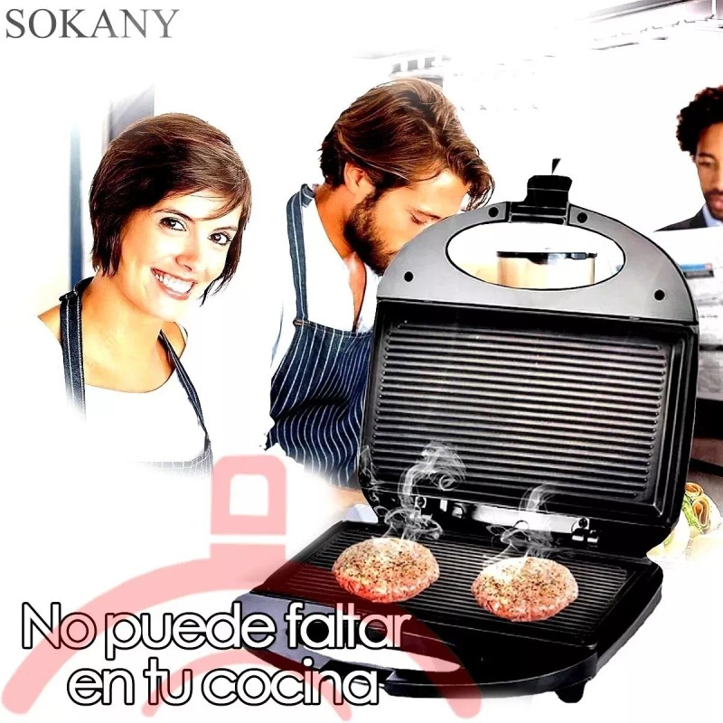 Total Supplier Sandwichera Parrilla Panini Antiadherente Tostadora 2 Placas