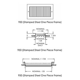 Shoemaker 950-14X6 14"x6" Adjustable Wall Diffuser - White