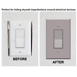 OVERSIZED 1 Gang Rocker - Decorator Grey Metal Wall Plate - Switch Plate for Decorator Style Light Switches, GFCI, Electrical Plug Outlets, Steel Painted Grey - UL Listed, 5.5" x 3.5" - Made in USA