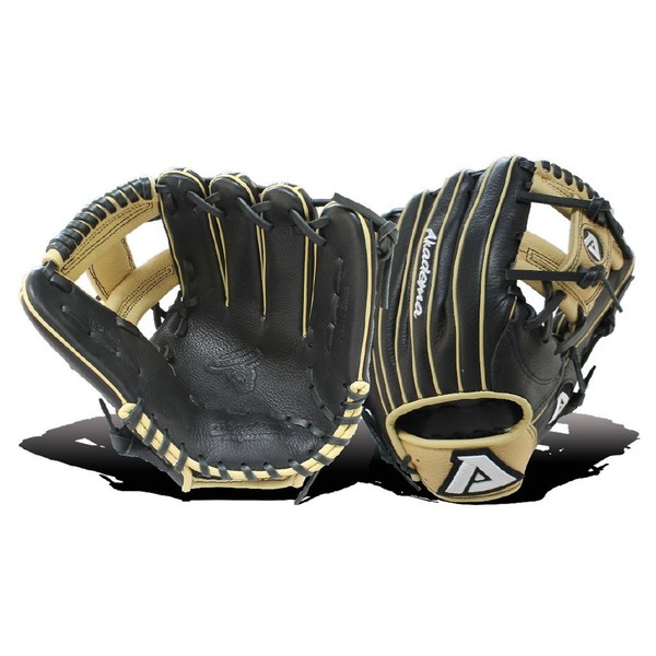 Akadema Prosoft Elite Series Baseball Infielders Gloves, Black/Sandstone, Left Hand