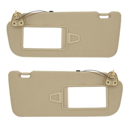 NHILES Driver & Passenger Side Sun Visor Replacement Fits for Hyundai Santa Fe 2006-2009 Sunshade with Light 852100W110J9 852200W110J9 Color Beige