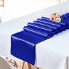 SHEJIZE 10 Pack Royal Blue Satin Table Runner 12x108 Inches