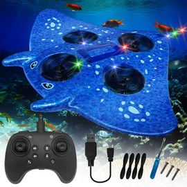 RC Airplane for Kids and Beginners, 2.4GHz Remote Control Drone with 2 Batteries, 360° Drop-Resistant Stunt Spin Remote Fighter Jet with Lights Outdoor Flying Toy