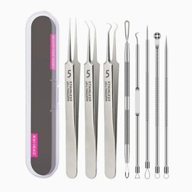 피지뽑기 8종 좁쌀압출 압출기 압출바늘 Pore Stripping 8-Piece Set Comedone Extractor Extractor Needle