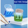 Kiswleon Pack of 24 4-Colour Pencil Sharpeners with Container, Can