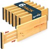 Lzerking Bamboo Drawer Dividers 4.65" High, Adjustable Dresser Drawer Organizers,