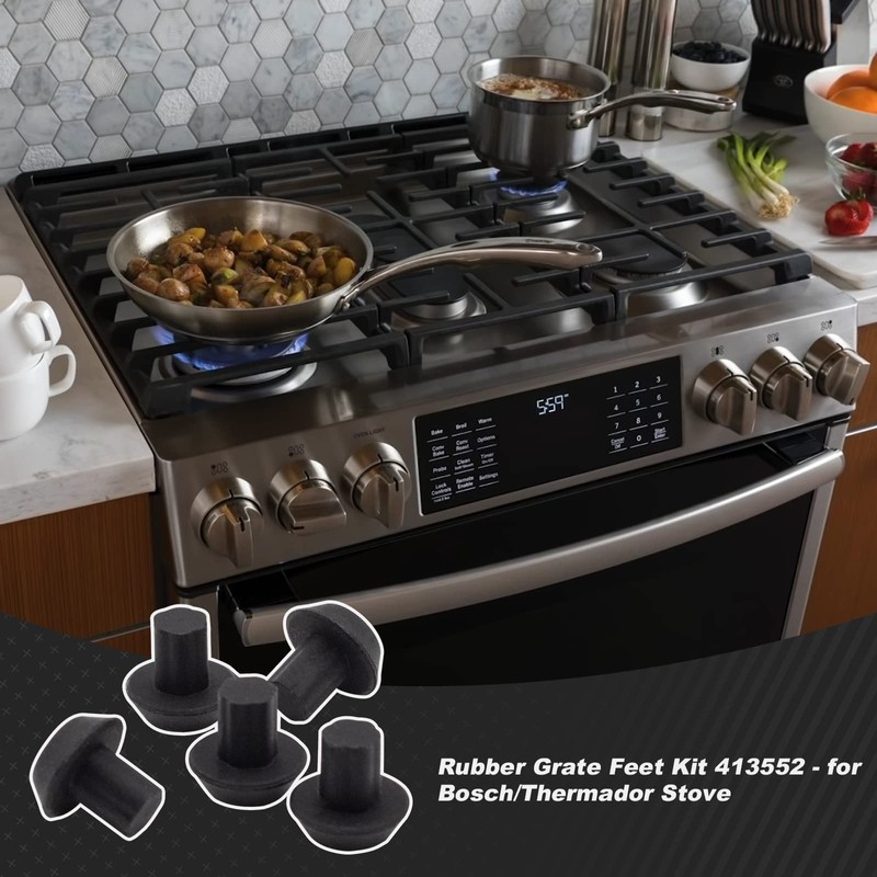 Rubber Grate Feet Kit for Bosch/Thermador 413552 - Stove Range