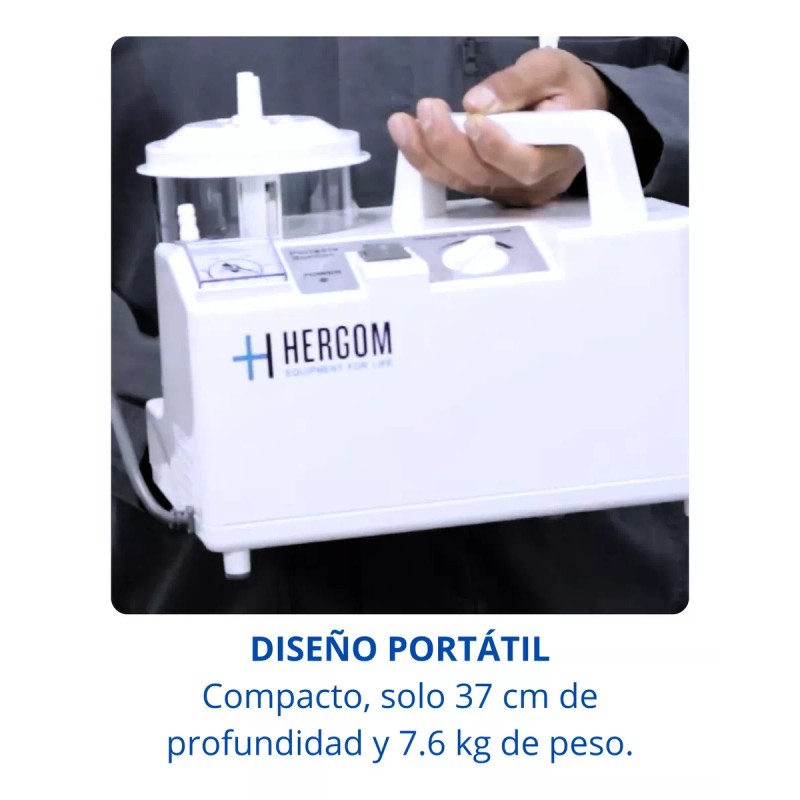 Hergom Aspirador Flemas Y Secreciones Portatil Universal 18l X Min