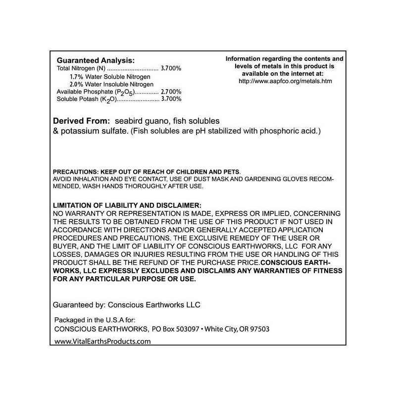 Vital Earth Liquid Grow Gallon