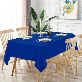 Mulbozy 2 Pcs Royal Blue Plastic Tablecloth for Rectangle Table, 54 × 108 inches Disposable Royal Blue Party Table Covers for Birthday, Anniversary, Wedding, Fine Dining, Graduation Party Decoration