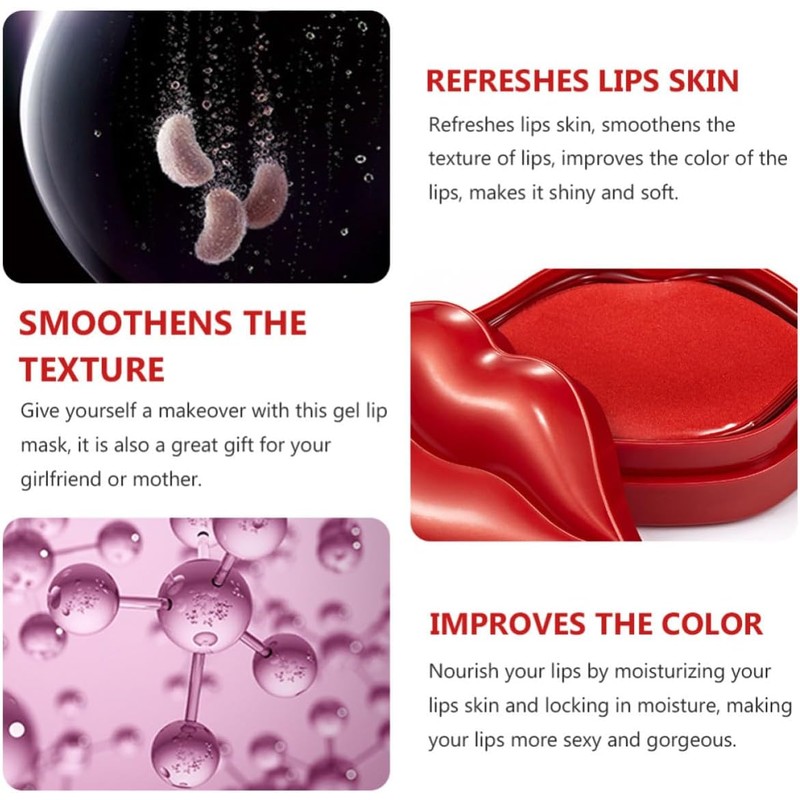 40 Piezas Mascarilla Labial Hidratante de Noche