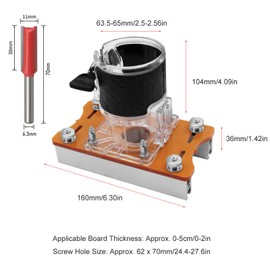 Espusta Furniture Wood Trimmer Router Base, Router Slotting Bracket, 2 in 1 Compact Wood Palm Router Base for Inside Diameter 65mm Trimming Machine