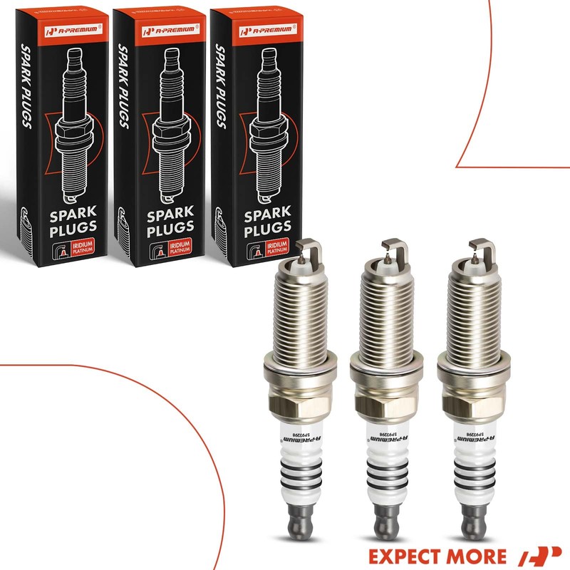 A-Premium Iridium Platinum Bujías compatibles con Mitsubishi Mirage 2014-2015/2017-2020, 1.2L,