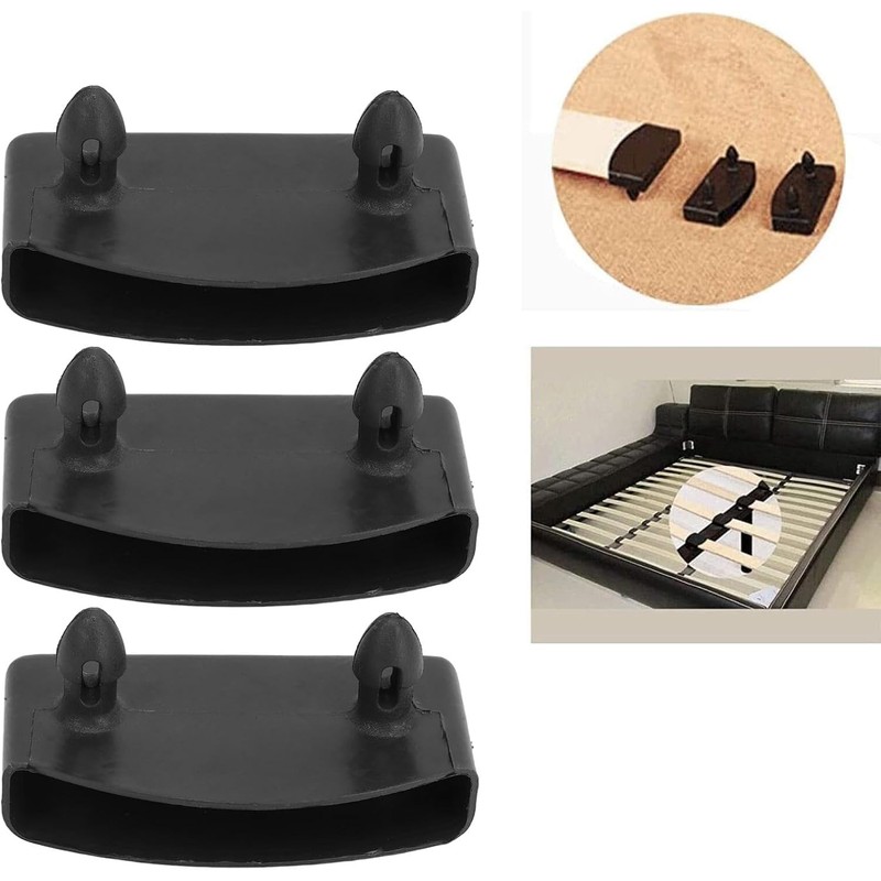 JFGDVW 12 Pcs Black Bed Slats Holders, Reusable Plastic Bed
