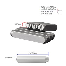 Skweawert Letter Stamp Set, 5/32"(4mm) Spring Steels Stamping Kit, A-Z & 27 PCS Metal Punch Press Tool for Metal Plastic Wood Leather & More