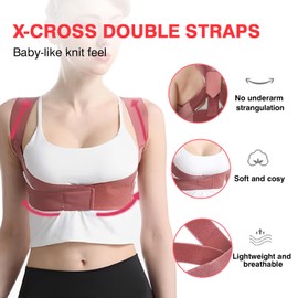 MaNeaz M Pink Colour Back Straightener Back Support Belt Breathable Back Support Belt Back Support Belt Back Strap Posture Corrector Breathable and Adjustable