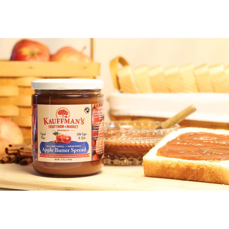 Kauffman Orchards Homemade Apple Butter Spread Variety Pack, Original &