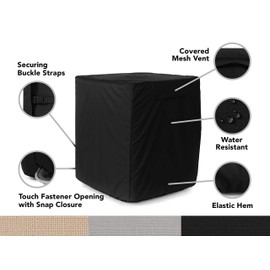 Covermates - Air Conditioner Cover – AC Cover for Outdoor Protection - Water Resistant and Weatherproof - Ripstop Black