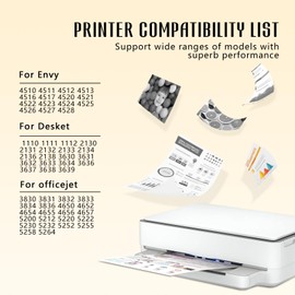 63 63XL 3830 4520 Printer Ink Cartridge for HP Black Ink 63 HP63XL for HP 63 XL Black Ink Cartridge High Yield Work for OfficeJet 3830 5255 5258 Envy 4520 4512 4513 4516 DeskJet 1112 1110 3630 Printer