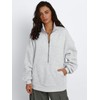Trendy Queen Womens Half Zip Oversized Sweatshirts Casual Pullover Long