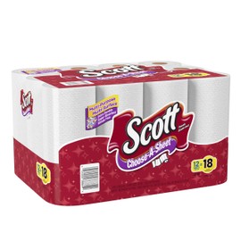 Scott Paper Towels, Choose-A-Sheet - 12 Mega Rolls = 22 Regular Rolls (102 Sheets Per Roll)