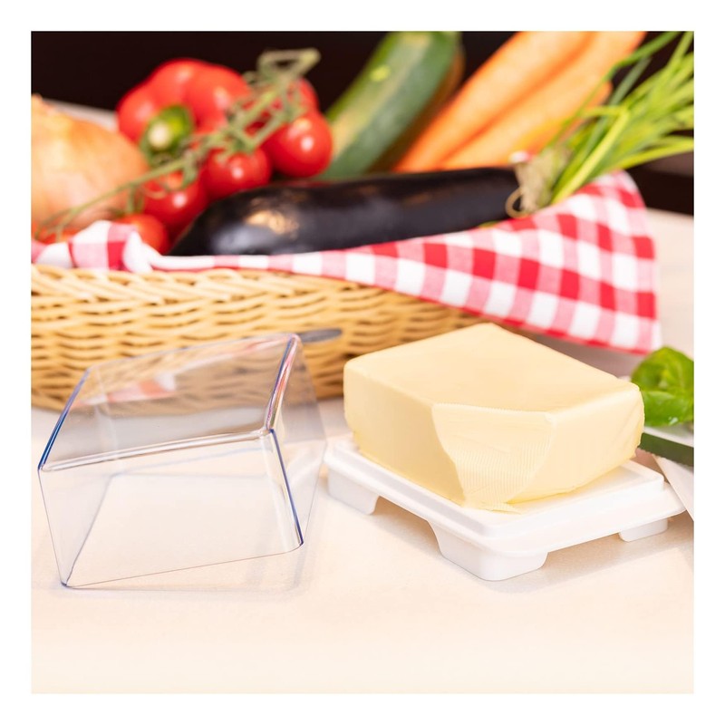 Westmark 208622E3 Fridge Butter Dishes, Plastic, Exclusive, White/Transparent, Transparent