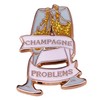 Champagne Problems Pin, Champagne Glasses Pin, 1.25 Inches Tall