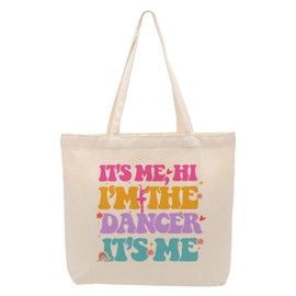 Dance Recital Gifts for Girls Funny Dance Gifts Canvas Tote Bag Shoulder Tote with Pocket for Shopping Beach Work Dance Stuff Dancer Gifts Dance Teacher Gifts for Women Dance Sister Christmas Birthday