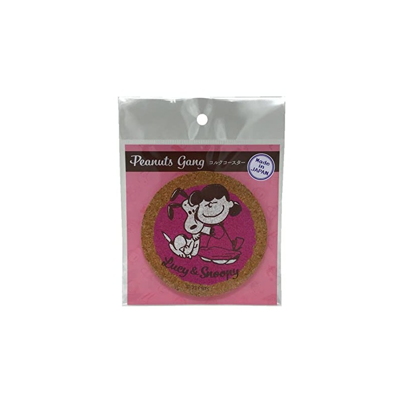 NaganoFactory SNC356LU Snoopy Cork Coaster (Lucy & Snoopy)