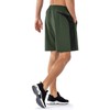 HMIYA Men's Sports Shorts, Quick-Drying Shorts with Zip Pocket, Army