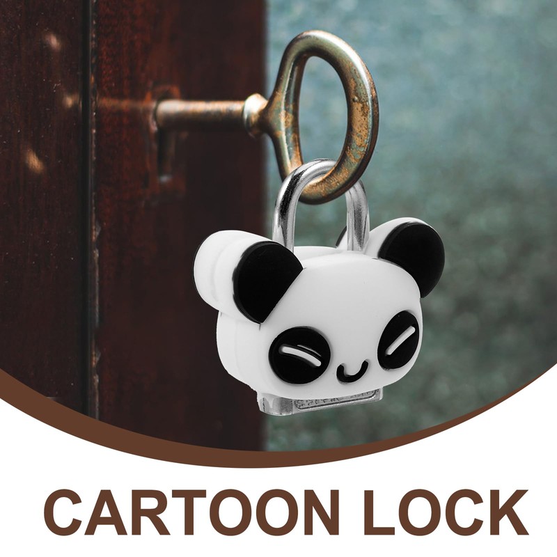 OSALADI Cute Panda Cabinet Padlock Mini Metal Lock with Keys