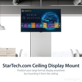 StarTech.com Ceiling TV Mount - 8.2' to 9.8' Long Pole - Full Motion - Supports Displays 32” to 75" - for VESA Mount Compatible TVs (FPCEILPTBLP)