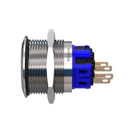 Metzler - Push Button 25mm - IP67 IK10 - Stainless Steel - Flat - Solder Contacts