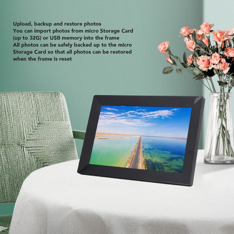 10.1 WiFi Digital Photo Frame IPS Touch Screen Auto Rotate