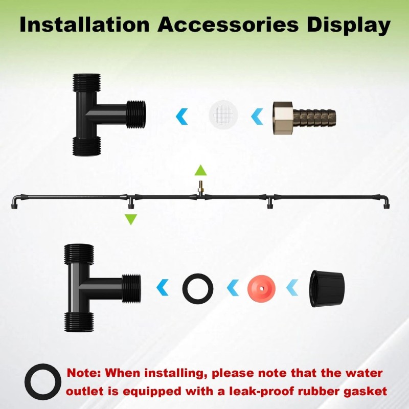 Zelvoro 4-Nozzle Boom Sprayer Wand, Brass Fitting Sprayer, Wide-Coverage Agricultural