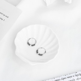 AeraVida Ball Beaded and Rope Tribal Balinese 14mm Sterling Silver Hoop Earrings | Classic Sterling Silver Huggies Earrings | Vintage Earrings for Women | Small Bali Hoop Earrings Set